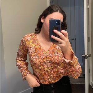 LOFT orange blouse